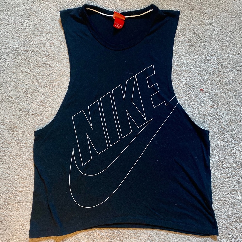 Nike Logo Black Athletic Tank Top-Xs